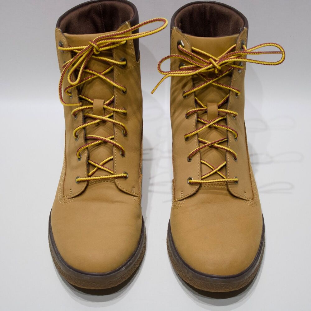 Timberland Brinda Lace-Up Heel Boot Wheat Nubuck Leather Women Size 9 Worn Once! - Picture 3 of 7